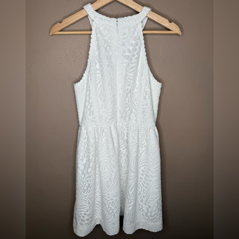 Lilly Pulitzer Kinley Dress in White, Lace Fit & Flare with Pockets Size 4 - Picture 10 of 15